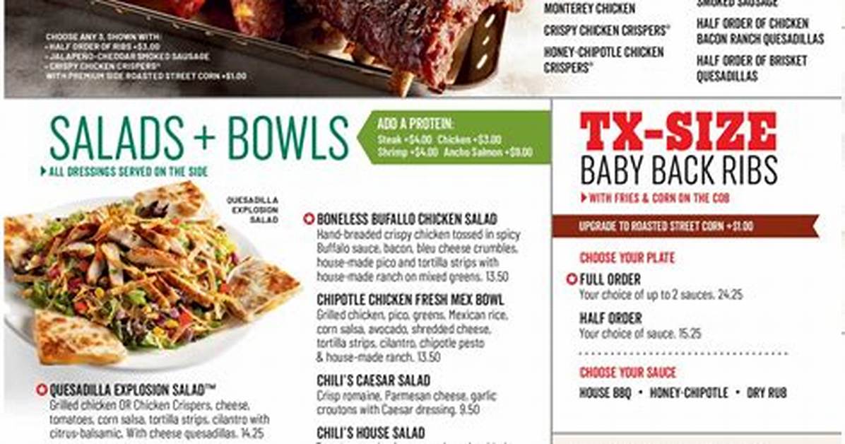 Best Menu Items at Chilis Restaurant in 2024