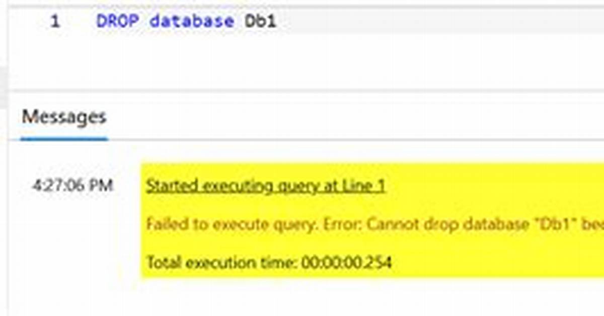 Cannot Drop Database Because It Is Currently in Use