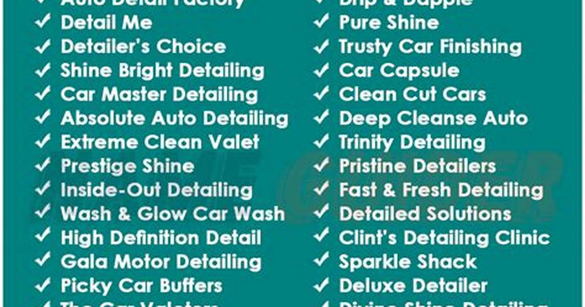 Exploring Creative Detailing Name Ideas for Your Business