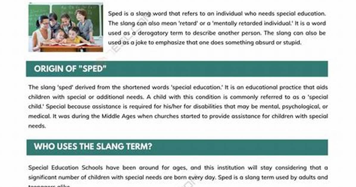 How Sped Became a Derogatory Term and What We Can Do About It