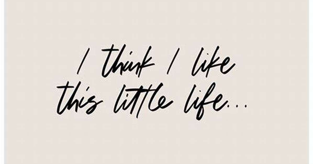 I Think I Like This Little Life