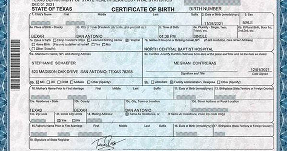 Understanding the Texas Birth Certificate Document Number